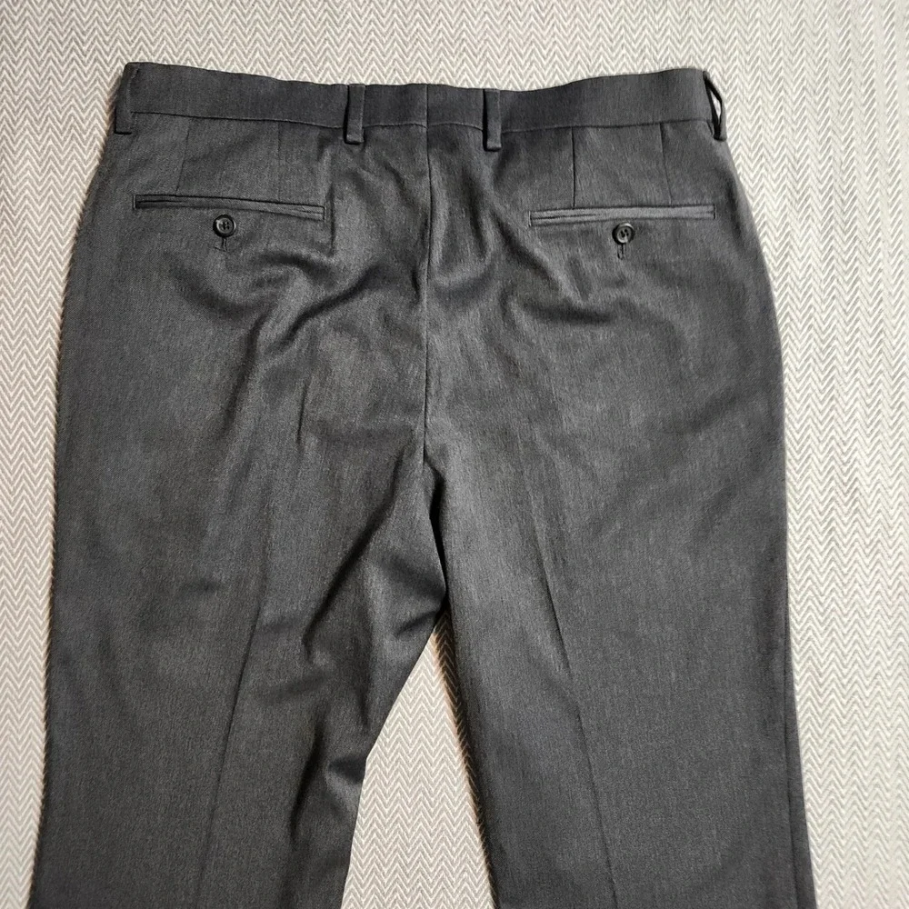 Lauren Ralph Lauren Mens Charcoal Grey Dress Pants 34W 30L Stretch Flat Front